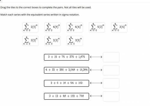 Please help Drag the tiles to the correct boxes to complete the pairs. Not all tiles will be used.