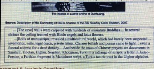 Which two world religions had artifacts in these caves? 
(Brainliest!)
Thank you! :-)