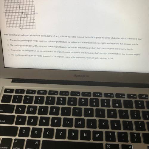 If the parallelogram undergoes a translation 3 units to the left and a dilation by a scale factor o