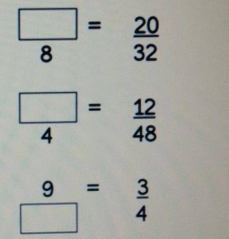 Please help me!! there's three questions (equivalent fractions)​