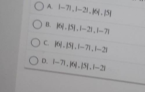 What list shows the value in order from greatest to least?​