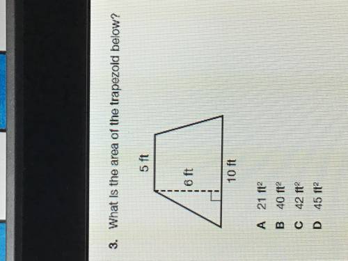 What is the area of the trapezoid below?