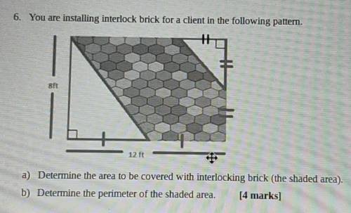 Area and perimeter of shaded area​
