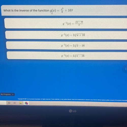 What is the inverse of the function g(x)=x^3/8+16?