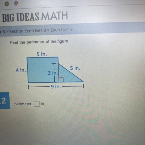 Find the perimeter of the figure (includes picture)