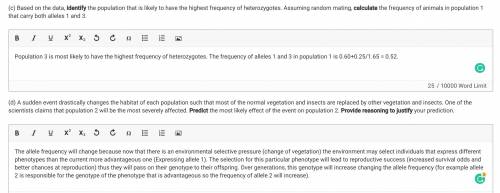 How do I figure out the frequency of heterozygotes? And is my answer for d correct? ty