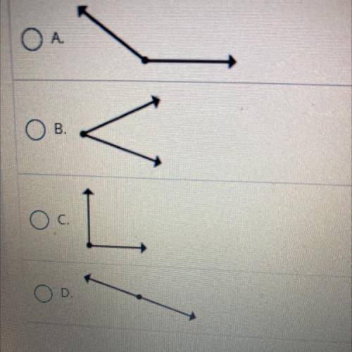 Which angle measures 180