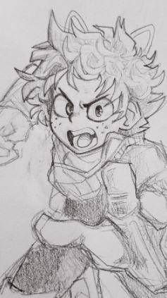 H-here's a drawing of deku- 
just a lil' request someone gave to me.