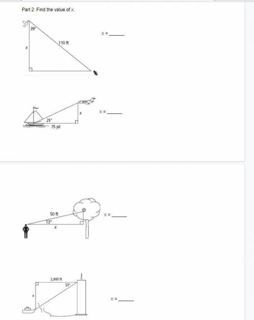 Part 1: Describe each angle in each situation as an angle of elevation or an angle of depression.