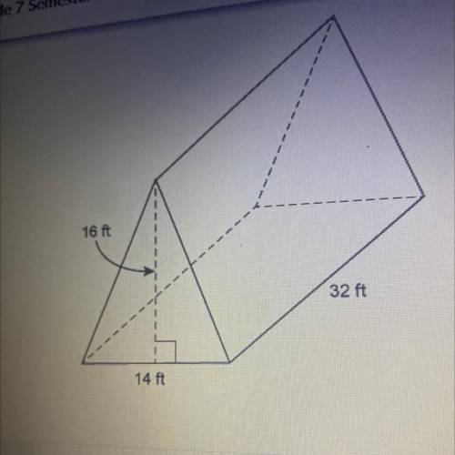 This figure shows the dimensions of an attic.

What is the volume of the attic?
Enter your answer