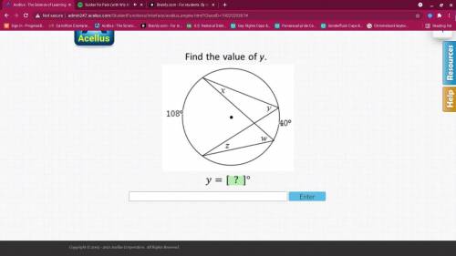 Inscribed angles find the value of y