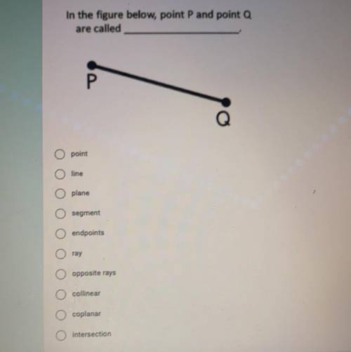 In the figure below, point P and point Q are called ________.
