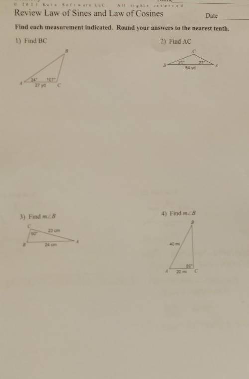 NO LINKS Find each measurement indicated. Round your answer to the nearest tenth. Part 2c​