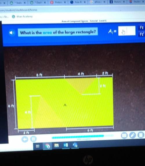 What is the area of the large rectangle​