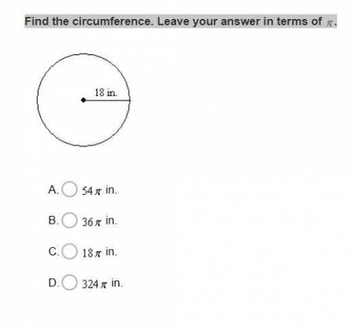 Find the circumference. Leave your answer in terms of .