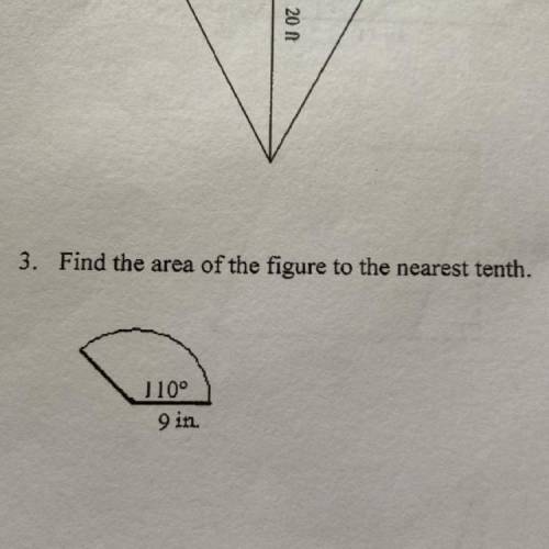 3. Find the area of the figure to the nearest tenth.
J 10°
9 in