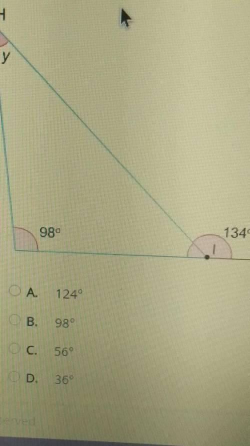 What is the value of y in this triangle?​