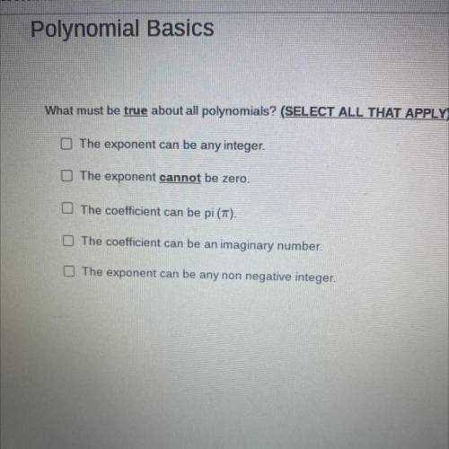 What must be true about polynomials