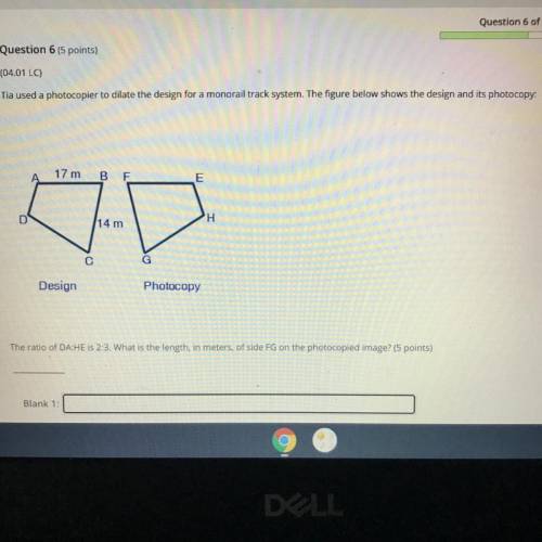 Tia used a photocopier to dilate the design for a monorail track system. The figure below shows the