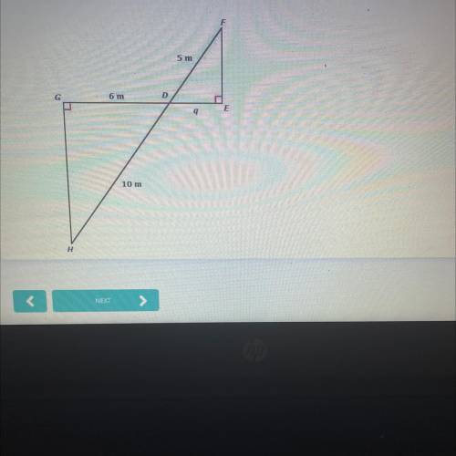 In the diagram given below, ADEF ~ ADGH.

Find q.
Type your result in the empty box provided below