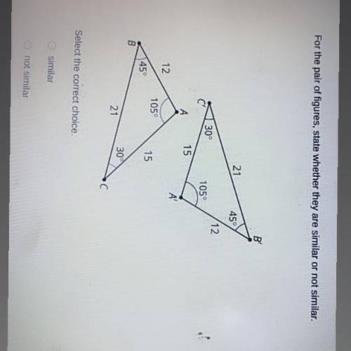 Similar or not similar For the pair of figures state whether they are similar or not similar ?