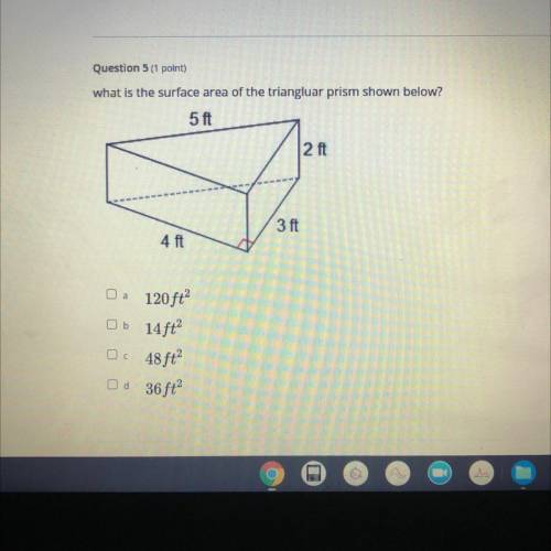 What is the surface of the triangluar prism shown below