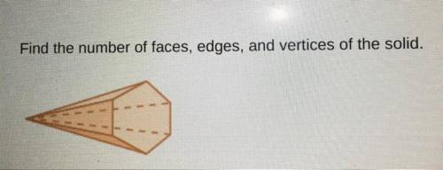 Find the number of faces, edges, and vertices of the solid. Please help me with this problem!