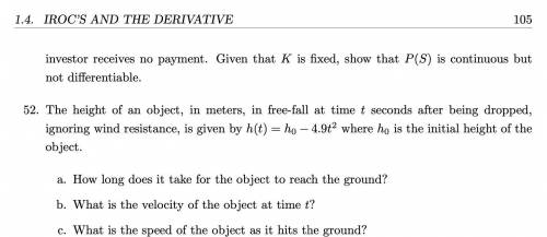 My question is attached below. I think it's about derivatives and its calculus.