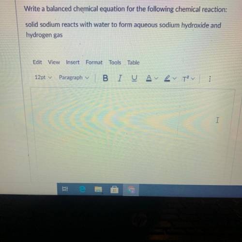 Write a balanced equation out of these chemicals