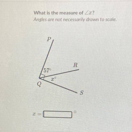 Please just let me know what the measure of angle x is.