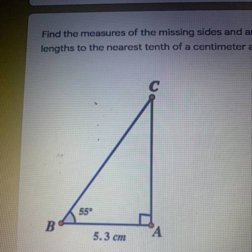 Find the length of missing side BC and AC.
Best answer gets brainliest!!!