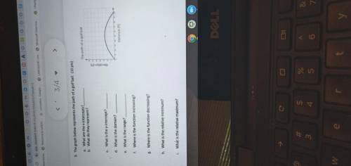 The graph below represents the path of a golf ball