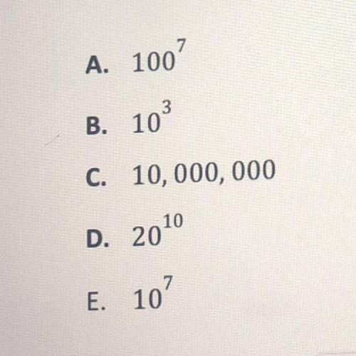 Which of these expression is equivalent to 10^5•10^2?

Also the carrot means to the power of so 10