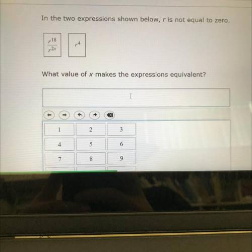 In the two expressions shown below, r is not equal to zero.

718
p2x
What value of x makes the exp