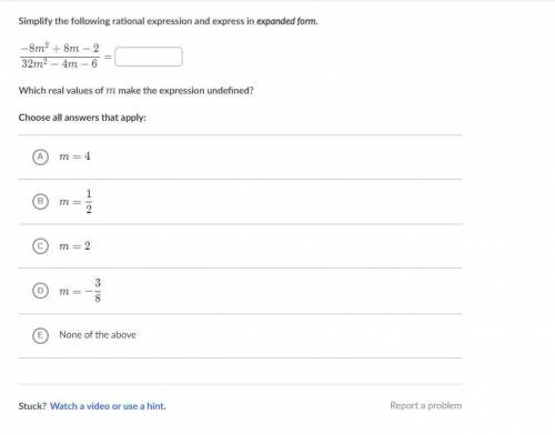 Simplify the following rational expression and express in expanded form.