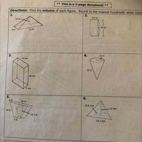 Find the volume of each figure. no links pls.