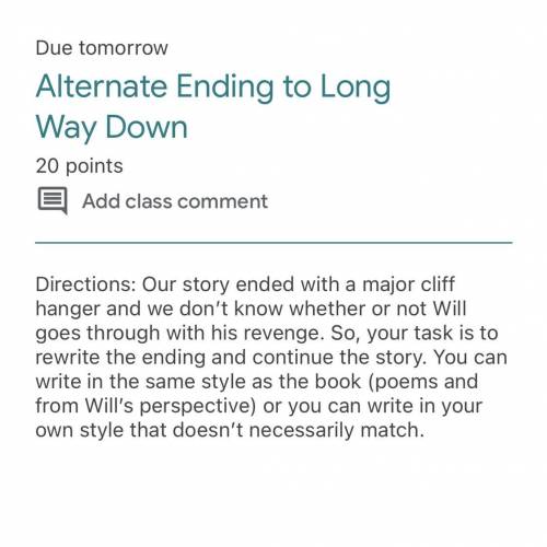 Alternate ending to long way down

(if anyone can help that would be amazing i haven’t read the st