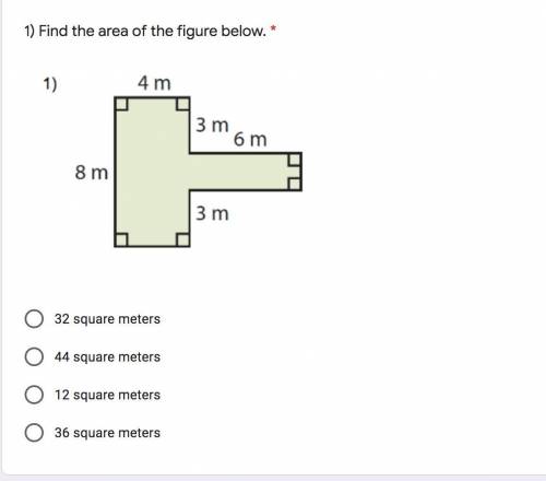 Find the area of the figure below