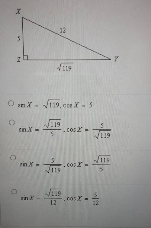 Write the ratios for sin X and cos X.​