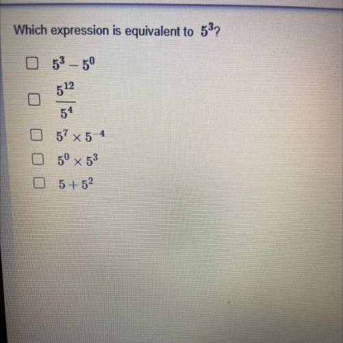 Which expression is equivalent to 5^3?