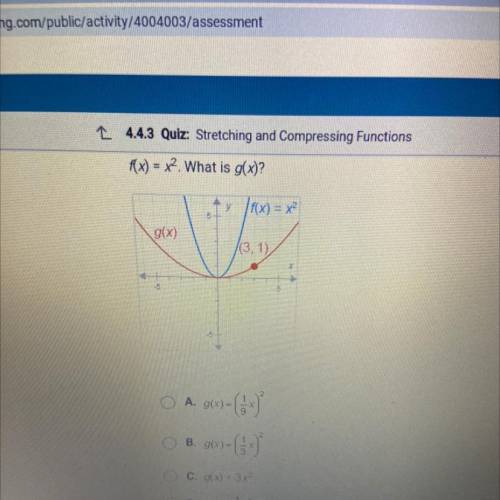 Question 5 of 10
(x) = x2 What is g(x)?