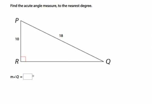 Find the acute angle measure, to the nearest degree