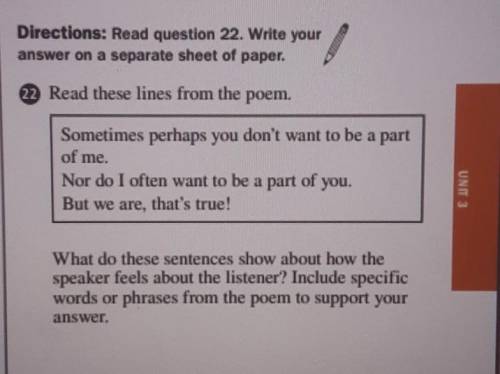 How does the speaker feels about the listener in Theme for English B?​