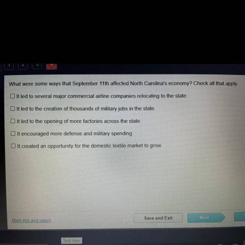 What are some ways that september 11th affected north carolina's economy? check all that apply￼