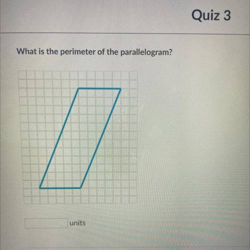 What is the perimeter of the parallelogram?
units