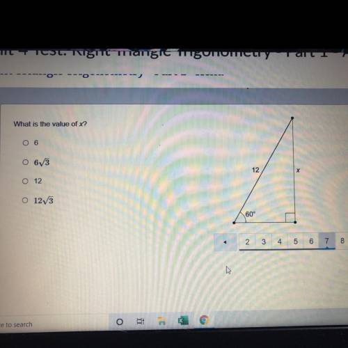 What is the value of x? 12 60degrees