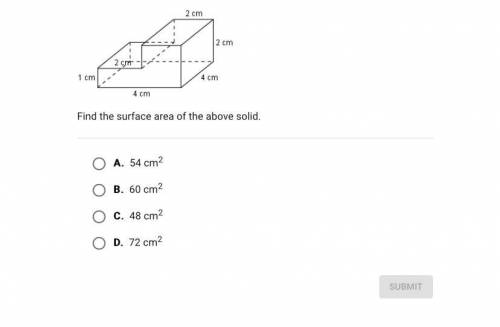 Find the surface area of the above solid
