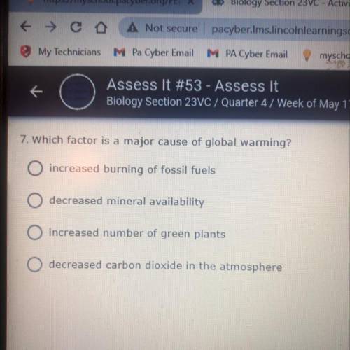 Which factor is a major cause of global warming