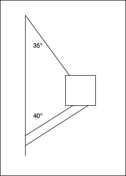A square part is held in position by a truss and a cable. The part weighs 10 pounds. Find the force