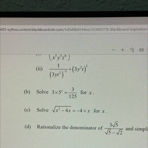 Solve for question C